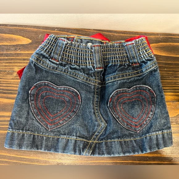 Old Navy Denim Skirt with Red Tie Size 6-12 Months Baby Girl - Picture 2 of 3